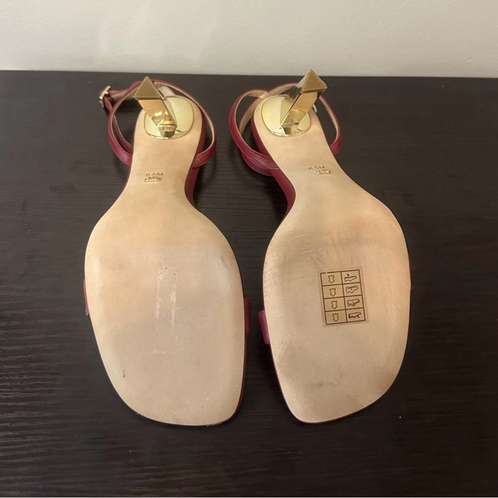 Michael Kors Halle Red Leather Heels NWOT; Size 8.5 - Picture 6 of 7
